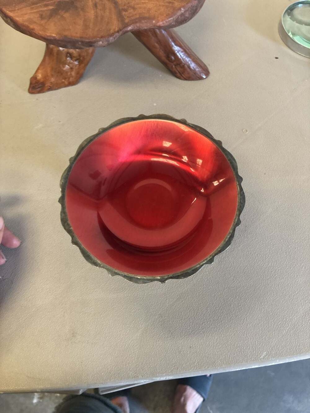 Wm. A. Rogers Silver-Plated Pedestal Bowl with Ruby Red Glass Insert